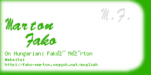 marton fako business card